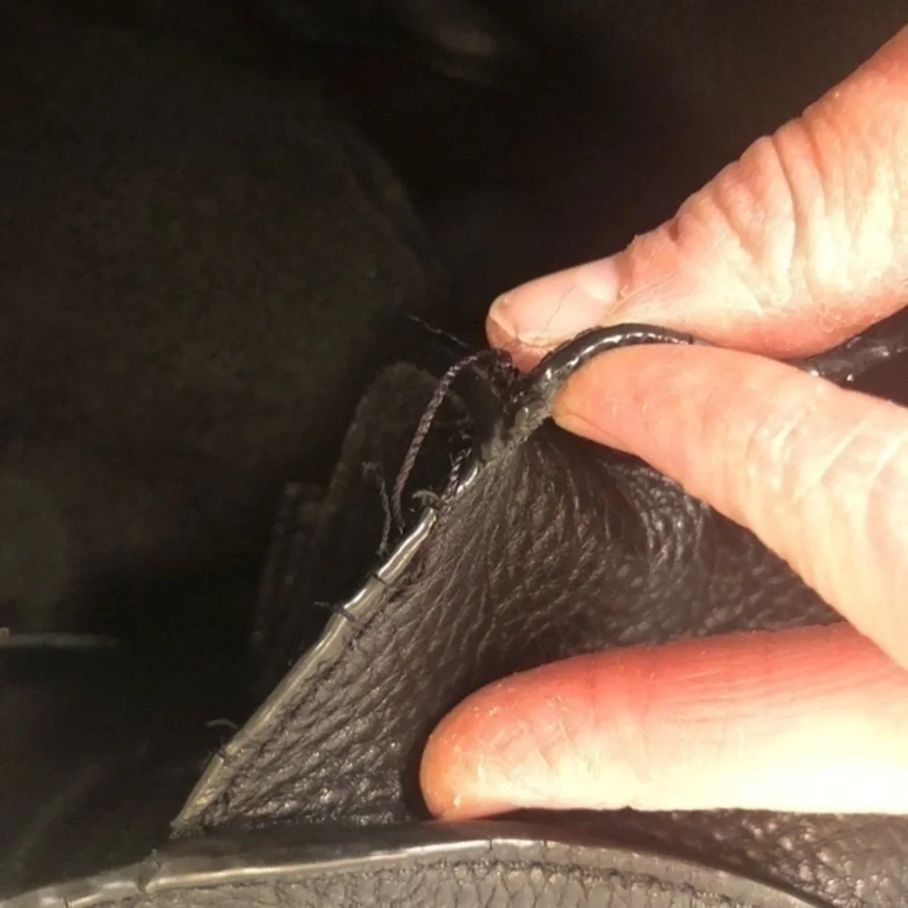 Michael kors black leather tassel tote bag